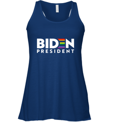 Joseph Biden For President T Shirt_ LGBT Gay Pride Rainbow Women's Racerback Tank Women's Racerback Tank - HHHstores