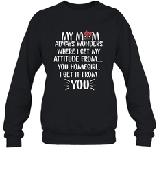 HOCKEY My Mom Always Wonders Crewneck Sweatshirt