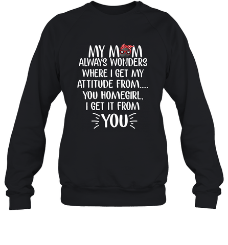 HOCKEY My Mom Always Wonders Crewneck Sweatshirt Crewneck Sweatshirt / Black / S Crewneck Sweatshirt - HHHstores