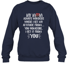 HOCKEY My Mom Always Wonders Crewneck Sweatshirt