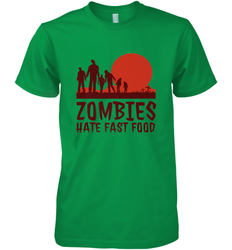 Zombies Hate Fast Food Funny Halloween Men's Premium T-Shirt