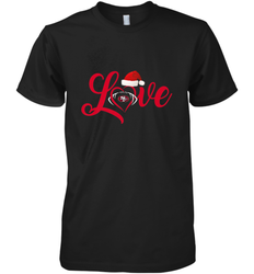 NFL San Francisco 49ers Logo Christmas Santa Hat Love Heart Football Team Men's Premium T-Shirt