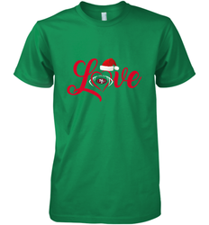 NFL San Francisco 49ers Logo Christmas Santa Hat Love Heart Football Team Men's Premium T-Shirt