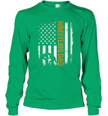 Wrestling Dad Tshirt American Flag 4th Of July Fathers Day Long Sleeve T-Shirt Long Sleeve T-Shirt - HHHstores