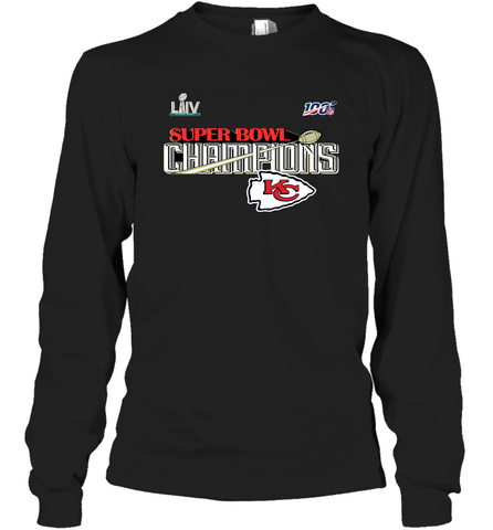 Youth Kansas City Chiefs NFL Pro Line by Fanatics Super Bowl LIV Champions Trophy Long Sleeve T-Shirt Long Sleeve T-Shirt / Black / S Long Sleeve T-Shirt - HHHstores