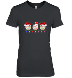 Three Baseball Balls Christmas Gift Santa Xmas lights Snow Women's Premium T-Shirt