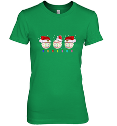 Three Baseball Balls Christmas Gift Santa Xmas lights Snow Women's Premium T-Shirt