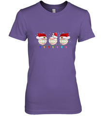 Three Baseball Balls Christmas Gift Santa Xmas lights Snow Women's Premium T-Shirt Women's Premium T-Shirt - HHHstores