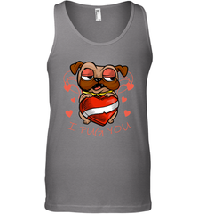 I Pug You Cute Valentines Day Love Heart Pug Dog Valentine Men's Tank Top Men's Tank Top - HHHstores