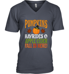 Pumpkins Hayrides Apple Cider Fall Love Halloween Gift Men's V-Neck Men's V-Neck - HHHstores