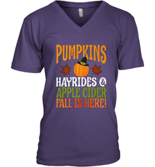 Pumpkins Hayrides Apple Cider Fall Love Halloween Gift Men's V-Neck Men's V-Neck - HHHstores