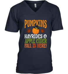 Pumpkins Hayrides Apple Cider Fall Love Halloween Gift Men's V-Neck