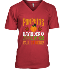 Pumpkins Hayrides Apple Cider Fall Love Halloween Gift Men's V-Neck Men's V-Neck - HHHstores
