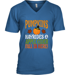 Pumpkins Hayrides Apple Cider Fall Love Halloween Gift Men's V-Neck Men's V-Neck - HHHstores