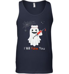 I will Poke You Halloween Funny Nurse Smiling Ghost Gift Men's Tank Top