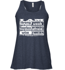 I am strong, fearless wise Best Novelty Gift Wing Inspirational Quote Women's Racerback Tank Women's Racerback Tank - HHHstores