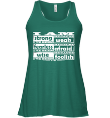 I am strong, fearless wise Best Novelty Gift Wing Inspirational Quote Women's Racerback Tank Women's Racerback Tank - HHHstores