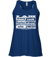 I am strong, fearless wise Best Novelty Gift Wing Inspirational Quote Women's Racerback Tank Women's Racerback Tank - HHHstores