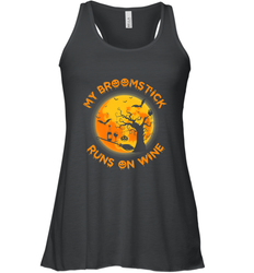 My Broomstick Runs On Wine Funny Halloween Costume Witch Women's Racerback Tank