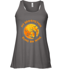 My Broomstick Runs On Wine Funny Halloween Costume Witch Women's Racerback Tank Women's Racerback Tank - HHHstores