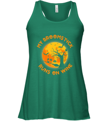 My Broomstick Runs On Wine Funny Halloween Costume Witch Women's Racerback Tank Women's Racerback Tank - HHHstores