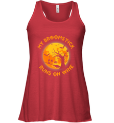 My Broomstick Runs On Wine Funny Halloween Costume Witch Women's Racerback Tank Women's Racerback Tank - HHHstores