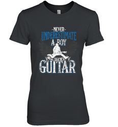 Guitarist Men Boys  Never Underestimate A Boy With A Guitar Women's Premium T-Shirt
