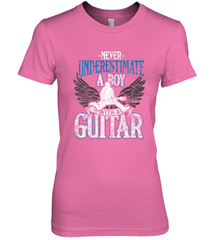 Guitarist Men Boys  Never Underestimate A Boy With A Guitar Women's Premium T-Shirt Women's Premium T-Shirt - HHHstores