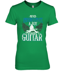 Guitarist Men Boys  Never Underestimate A Boy With A Guitar Women's Premium T-Shirt