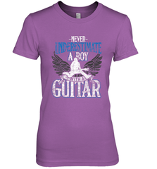 Guitarist Men Boys  Never Underestimate A Boy With A Guitar Women's Premium T-Shirt Women's Premium T-Shirt - HHHstores