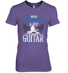 Guitarist Men Boys  Never Underestimate A Boy With A Guitar Women's Premium T-Shirt Women's Premium T-Shirt - HHHstores