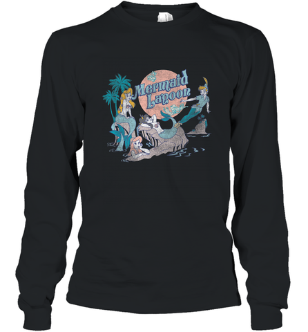 Disney Peter Pan Distressed Mermaid Lagoon Long Sleeve T-Shirt Long Sleeve T-Shirt / Black / S Long Sleeve T-Shirt - HHHstores