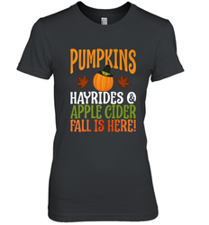 Pumpkins Hayrides Apple Cider Fall Love Halloween Gift Women's Premium T-Shirt