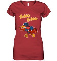 Turkey Football Shirt Funny Thanksgiving Turkey Gobble Gift Women's V-Neck T-Shirt Women's V-Neck T-Shirt - HHHstores