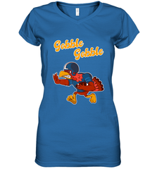 Turkey Football Shirt Funny Thanksgiving Turkey Gobble Gift Women's V-Neck T-Shirt Women's V-Neck T-Shirt - HHHstores