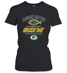 Sundays Are For Jesus and Green Bay Funny Christian Football 1 Women's T-Shirt