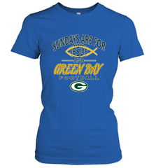Sundays Are For Jesus and Green Bay Funny Christian Football 1 Women's T-Shirt Women's T-Shirt - HHHstores