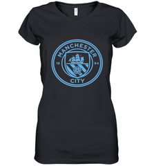 Manchester City  Mono crest tee Women's V-Neck T-Shirt Women's V-Neck T-Shirt - HHHstores