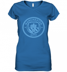 Manchester City  Mono crest tee Women's V-Neck T-Shirt Women's V-Neck T-Shirt - HHHstores