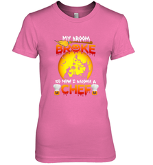 Womens My Broom Broke So Now I Become A Chef Halloween Witch Women's Premium T-Shirt Women's Premium T-Shirt - HHHstores