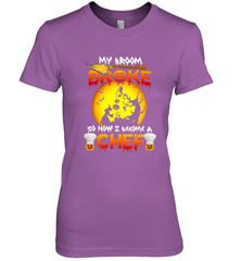 Womens My Broom Broke So Now I Become A Chef Halloween Witch Women's Premium T-Shirt Women's Premium T-Shirt - HHHstores