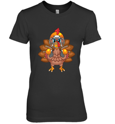 Cool Turkey Football Feathers Funny Thanksgiving Sports Gift Women's Premium T-Shirt