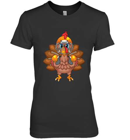 Cool Turkey Football Feathers Funny Thanksgiving Sports Gift Women's Premium T-Shirt Women's Premium T-Shirt / Black / XS Women's Premium T-Shirt - HHHstores