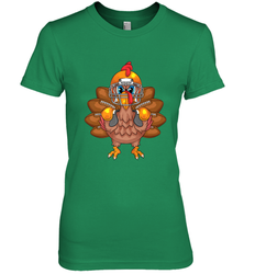 Cool Turkey Football Feathers Funny Thanksgiving Sports Gift Women's Premium T-Shirt