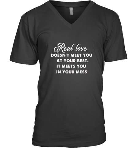 Real love funny quotes for valentine Men's V-Neck Men's V-Neck / Black / S Men's V-Neck - HHHstores