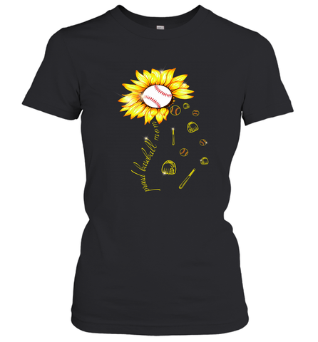 Baseball Proud Sunflower Women's T-Shirt Women's T-Shirt / Black / XS Women's T-Shirt - HHHstores
