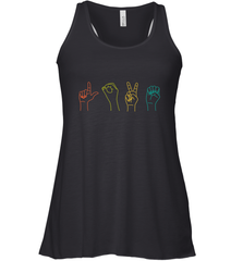 Love ASL Sign language Alphabet Valentines Day Gift idea Women's Racerback Tank Women's Racerback Tank - HHHstores