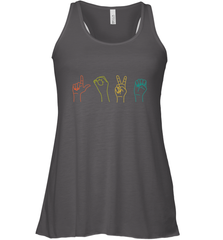 Love ASL Sign language Alphabet Valentines Day Gift idea Women's Racerback Tank Women's Racerback Tank - HHHstores