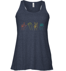 Love ASL Sign language Alphabet Valentines Day Gift idea Women's Racerback Tank Women's Racerback Tank - HHHstores