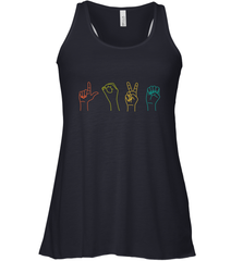 Love ASL Sign language Alphabet Valentines Day Gift idea Women's Racerback Tank Women's Racerback Tank - HHHstores
